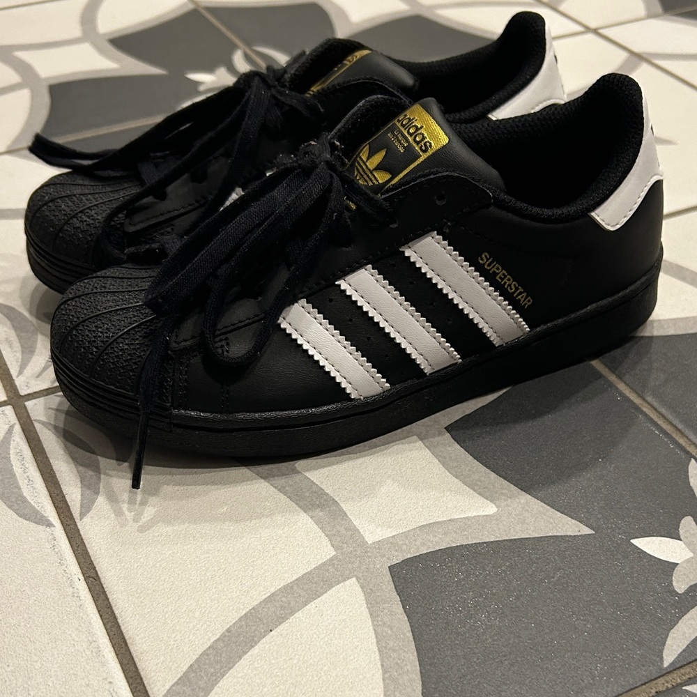 Adidas Superstar Black with White Stripes
